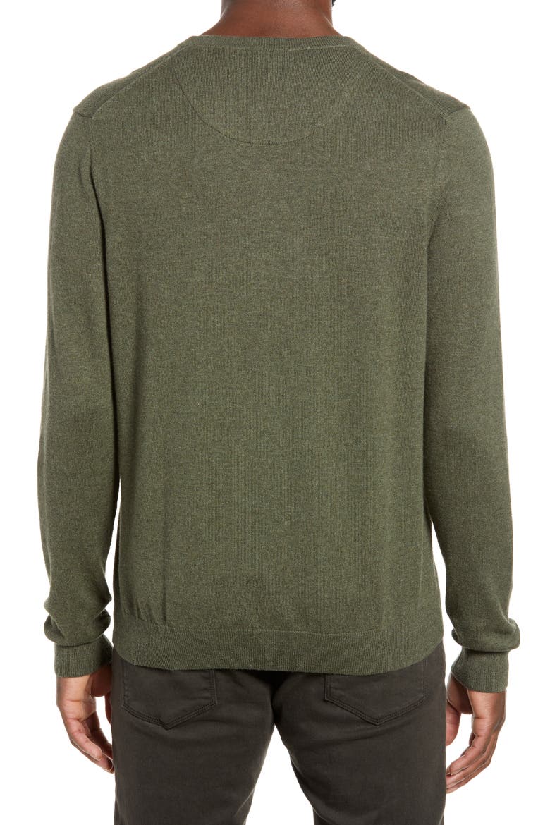 Men's Shop Cotton & Cashmere V-Neck Sweater, Alternate, color, GREEN ZEN HEATHER