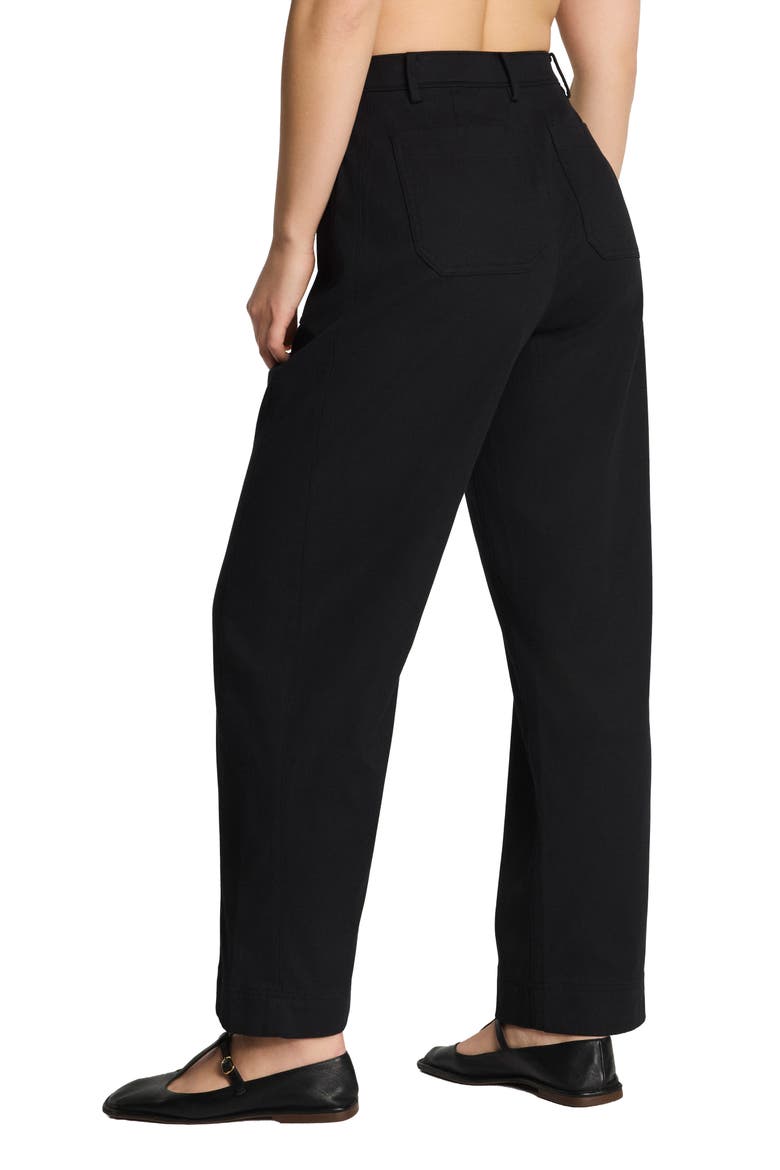 SPANXsupersmooth™ Stretch Cotton Twill Barrel Leg Pants, Alternate, color, CLASSIC BLACK