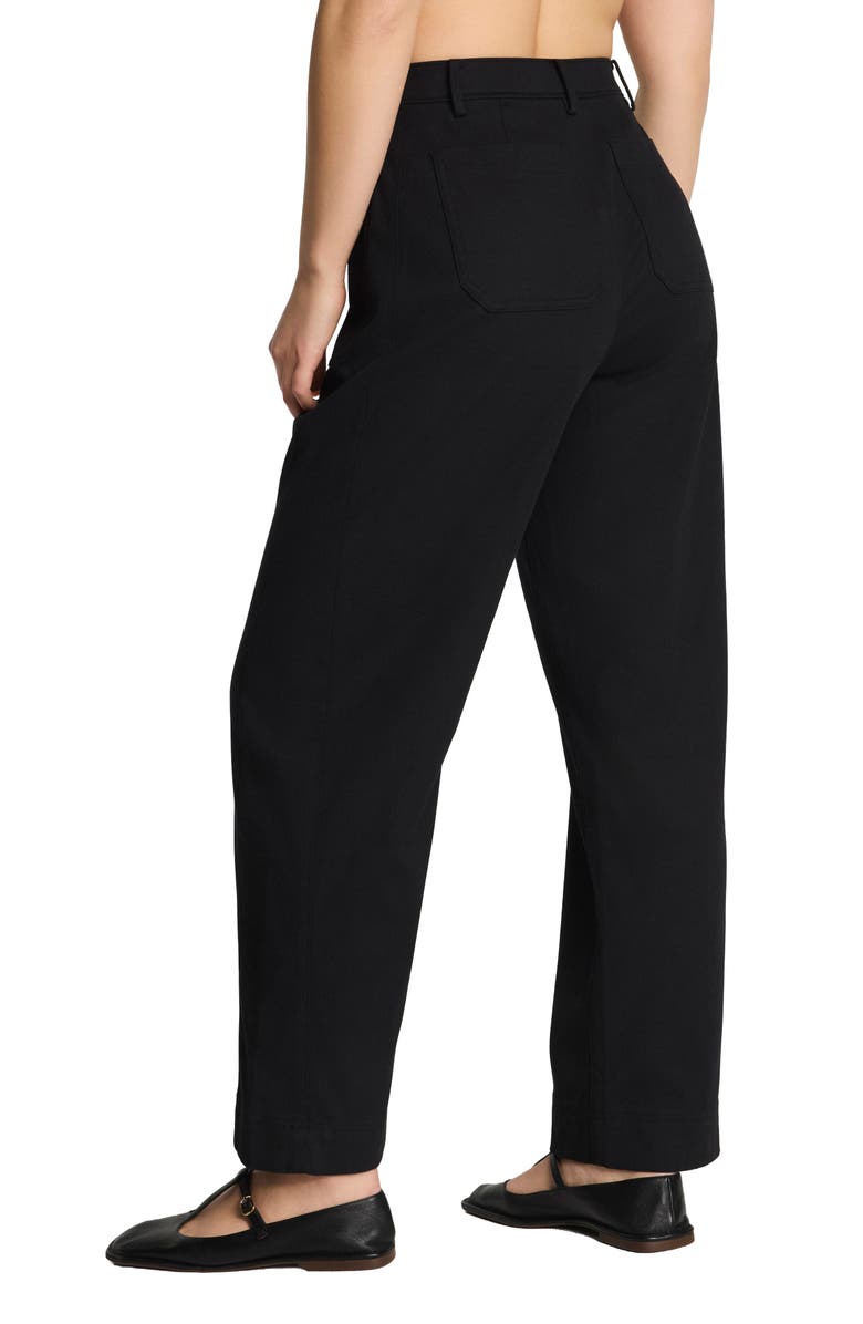 SPANX<sup>®</sup> SPANXsupersmooth<sup>™</sup> Stretch Cotton Twill Barrel Leg Pants, Alternate, color, Classic Black