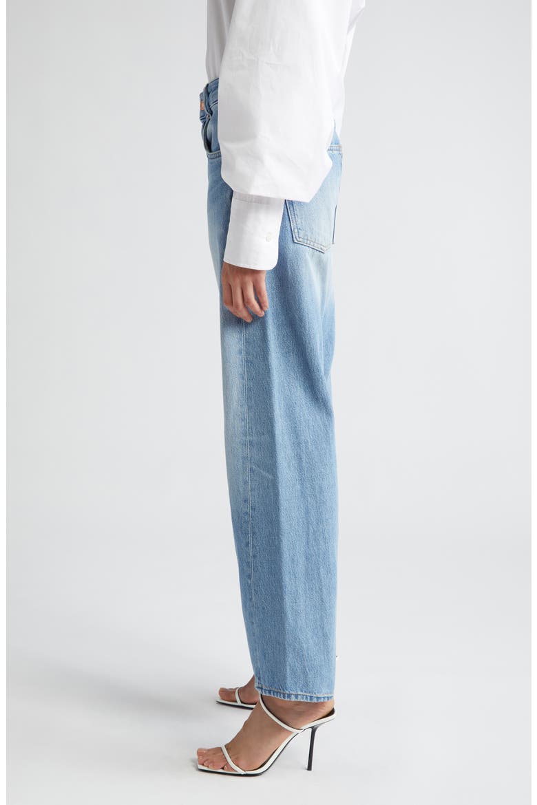 Curved Organic Cotton Denim Jeans, Alternate, color, BRUSHED BLUE
