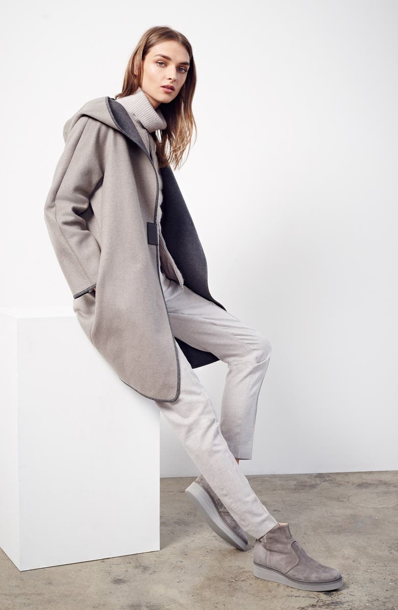 Fabiana Filippi Hooded Flannel Coat, Alternate, color,