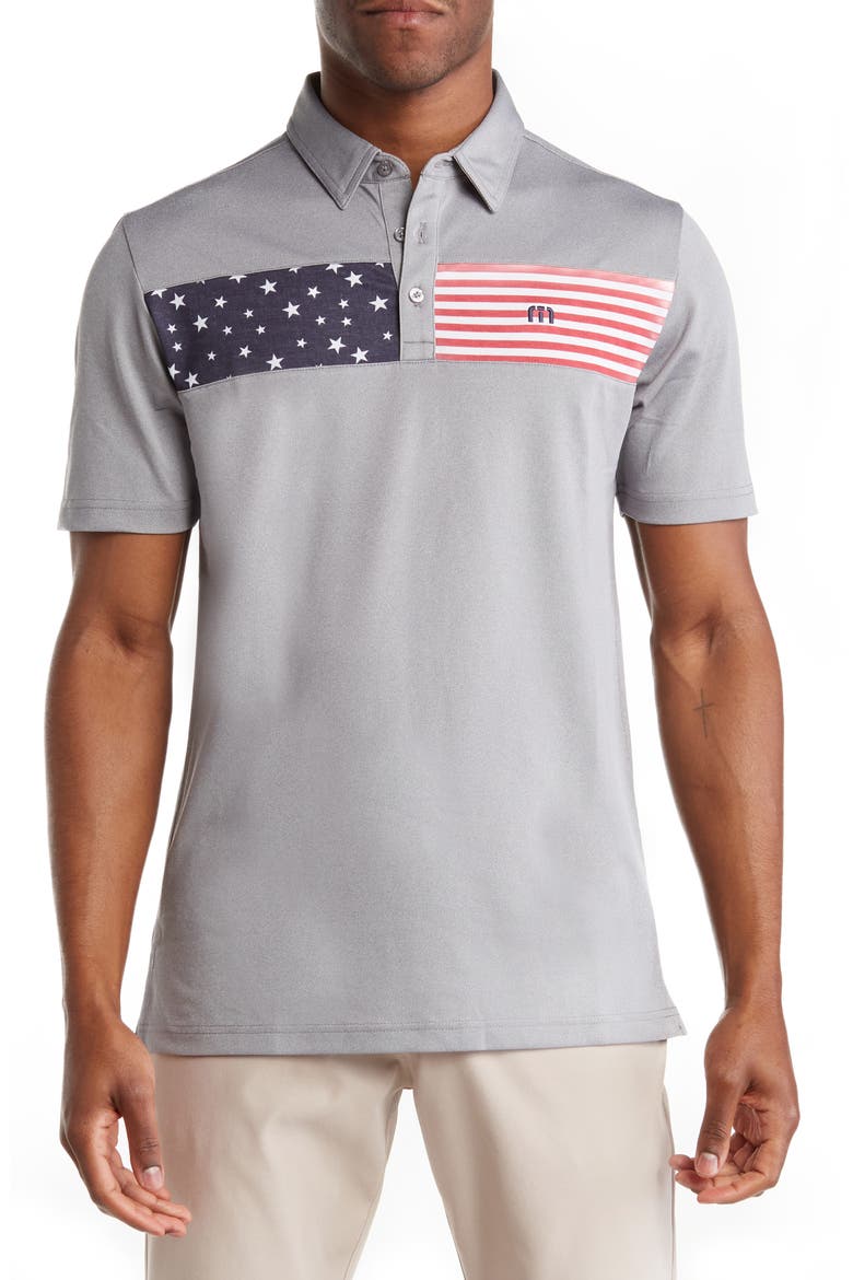 Sea to Sea Americana Polo Shirt, Main, color, HEATHER MEDIUM GREY
