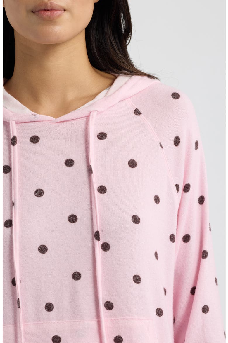 Lucy Spotted Pink Hoodie, Alternate, color, BALLET PINK