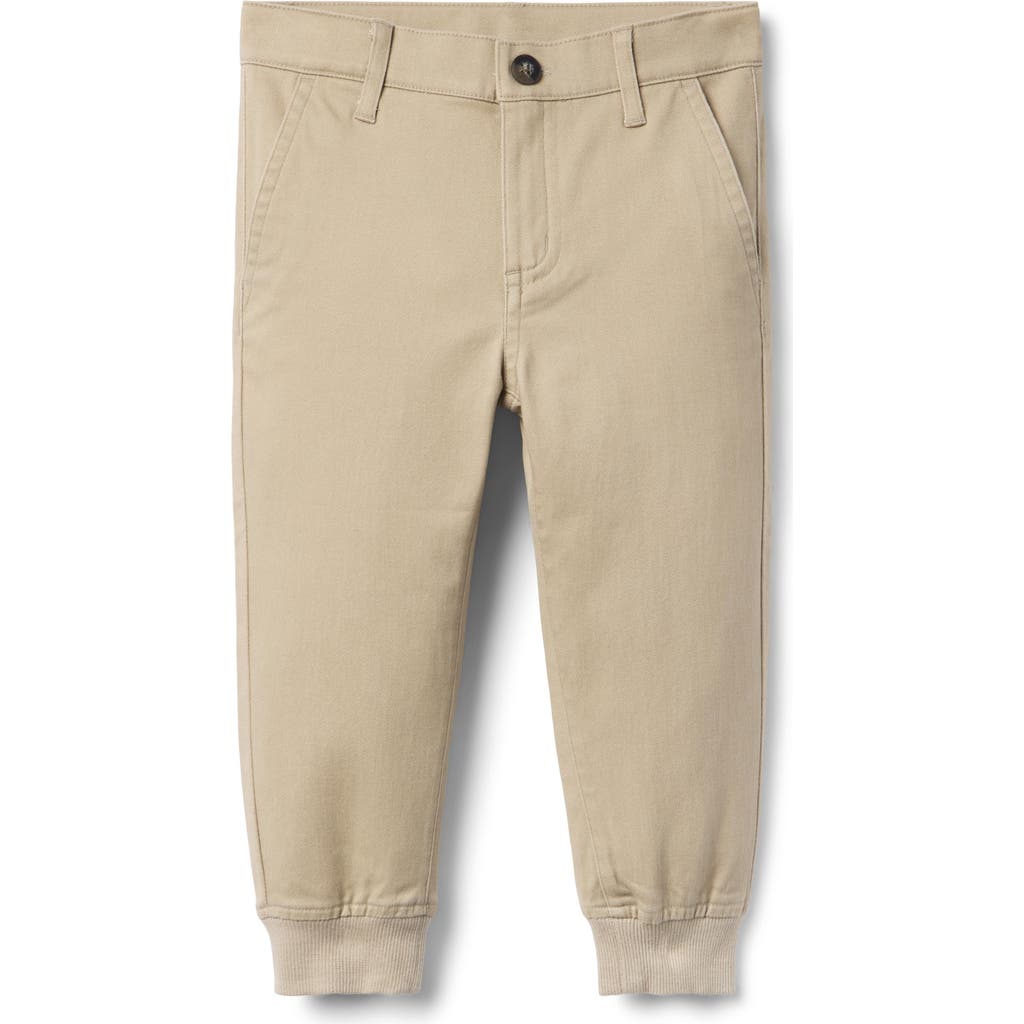 Janie And Jack The Button Twill Jogger In Sand