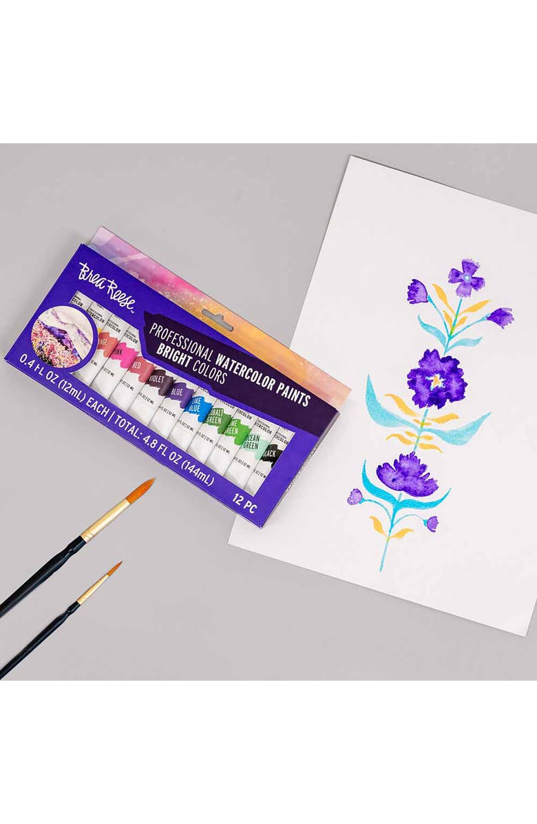 Brea Reese Professional Watercolor Paint Set 12 Tubes, Alternate, color, 