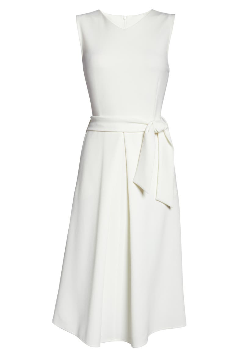 Tie Waist Midi Dress, Alternate, color, WHITE
