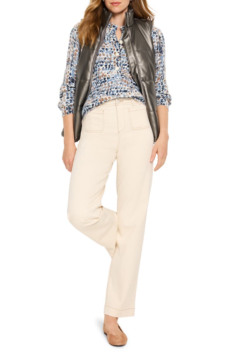 NIC+ZOE Metallic Faux Leather Puffer Vest, Alternate, color, Bronze