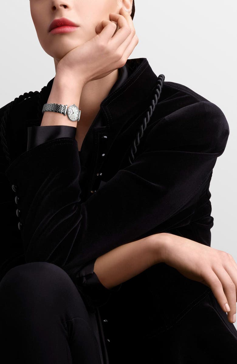 Longines La Grande Classique Diamond Bracelet Watch, 24mm, Alternate, color, Silver/ White