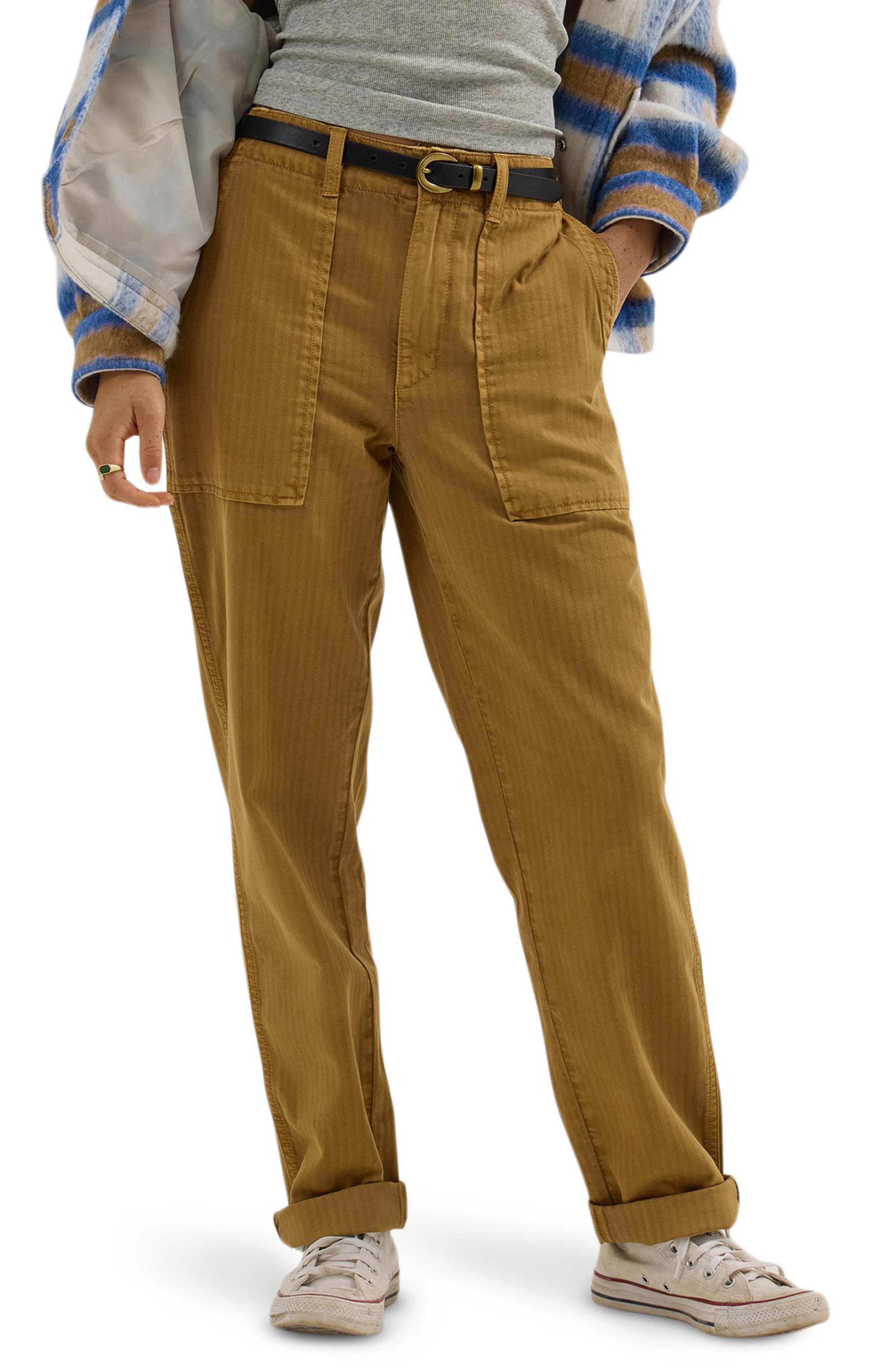 Slouchy Utility Cotton Blend Pants