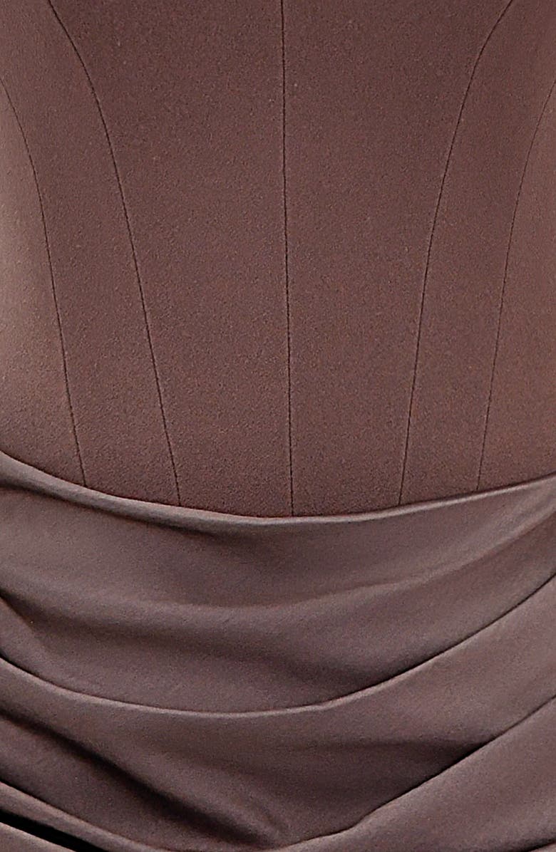 HOUSE OF CB Persephone Strapless Satin Corset Cocktail Dress, Alternate, color, Pebble Grey