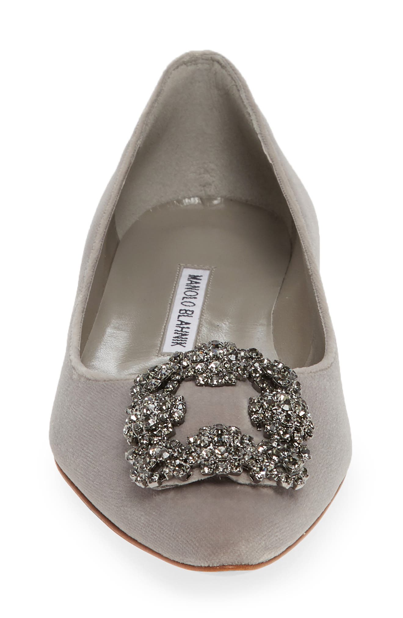 Manolo Blahnik Hangisi Pointed Toe Flat, Alternate, color, 