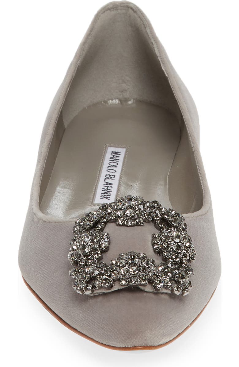 Manolo Blahnik Hangisi Pointed Toe Flat, Alternate, color,