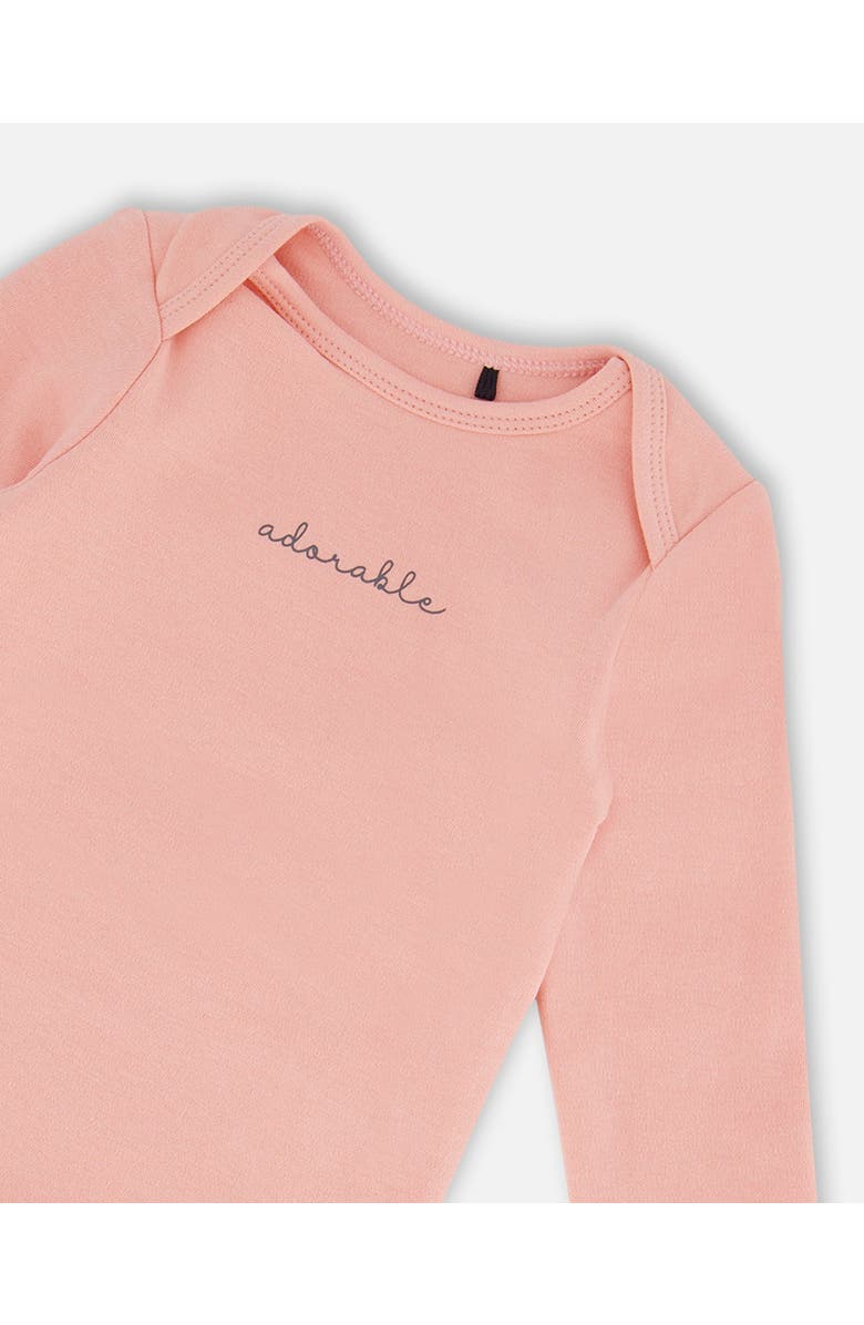 Deux par Deux Baby Girl's Organic Cotton Bodysuit With Print Light Pink, Alternate, color,