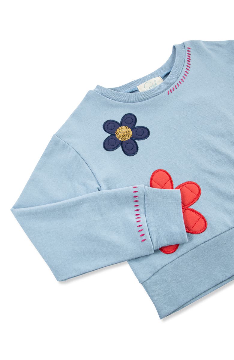 Peek Aren't You Curious Kids' Daisy Appliqué Sweatshirt & Sweatpants Set, Alternate, color, 