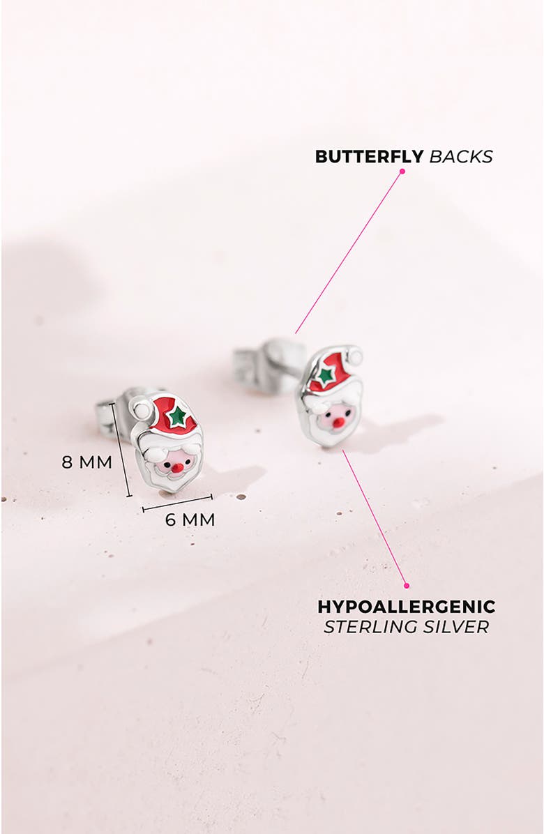 In Season Jewelry Jolly Christmas Santa Earrings, Alternate, color, White