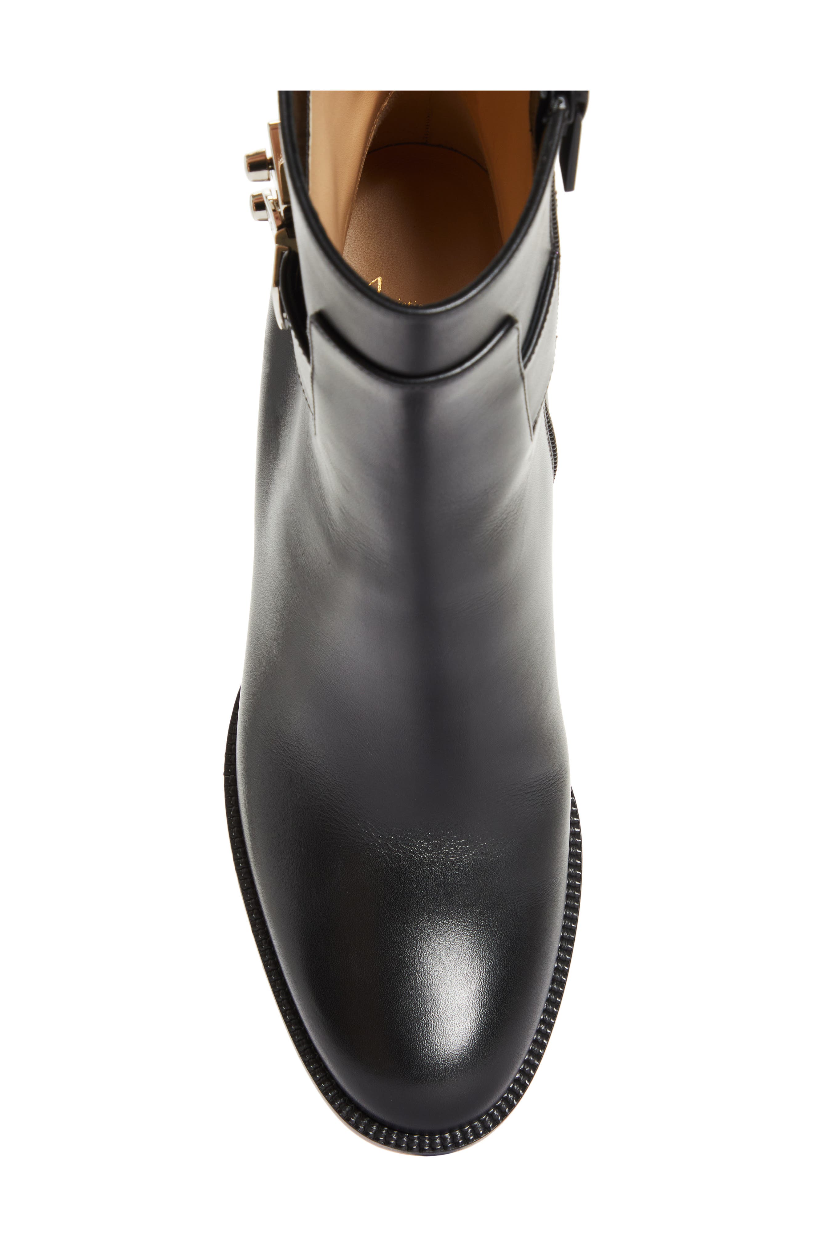 Christian Louboutin Lock Bootie, Alternate, color, Black