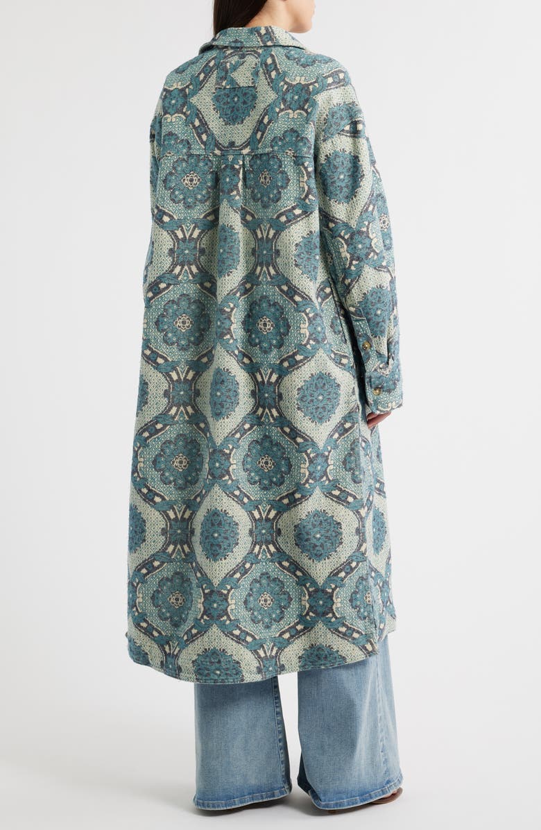 Free People Brick Lane Jacquard Long Sleeve Shirt Jacket, Alternate, color, Blue Combo