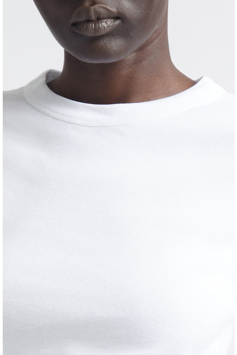 Cassandre Logo Cotton T-Shirt, Alternate, color, BLANC