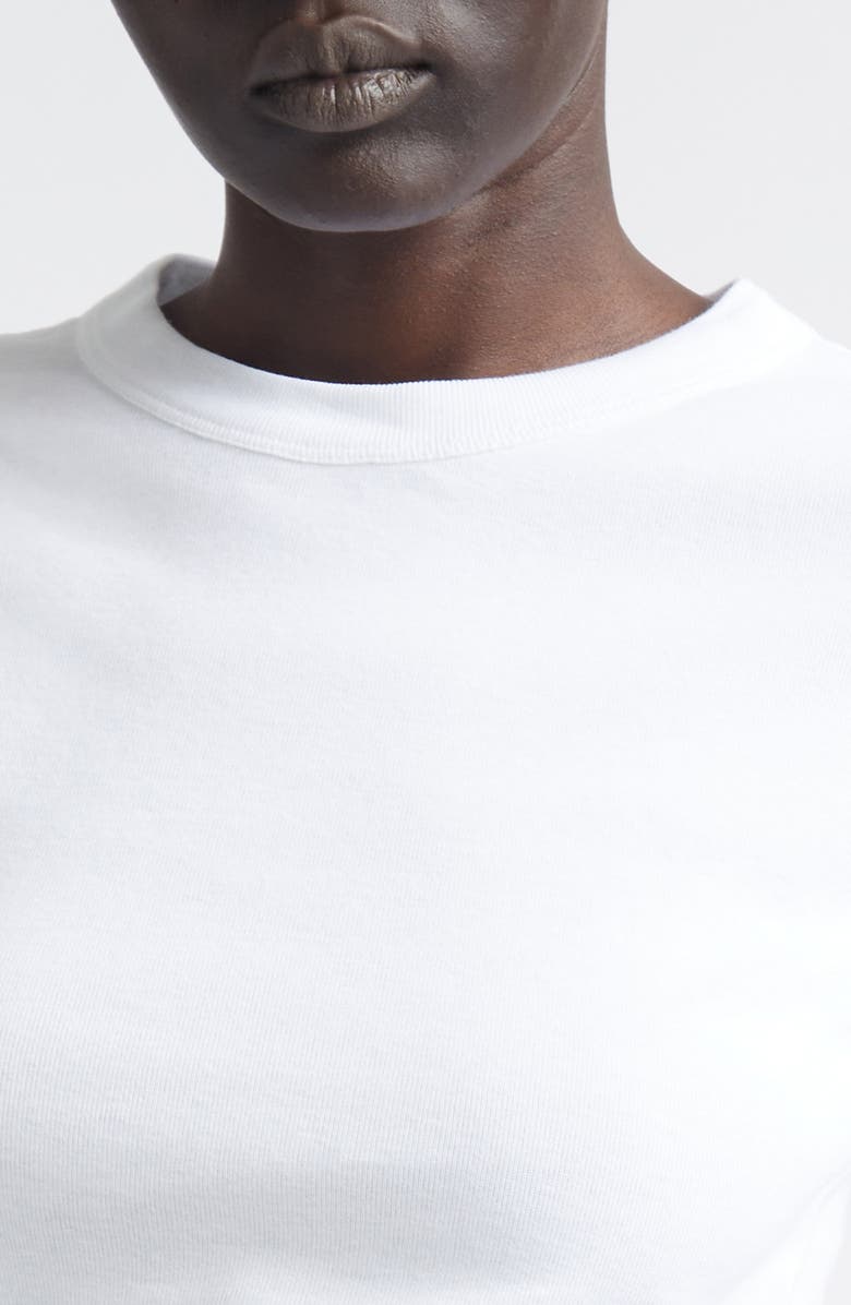Saint Laurent Cassandre Logo Cotton T-Shirt, Alternate, color, Blanc
