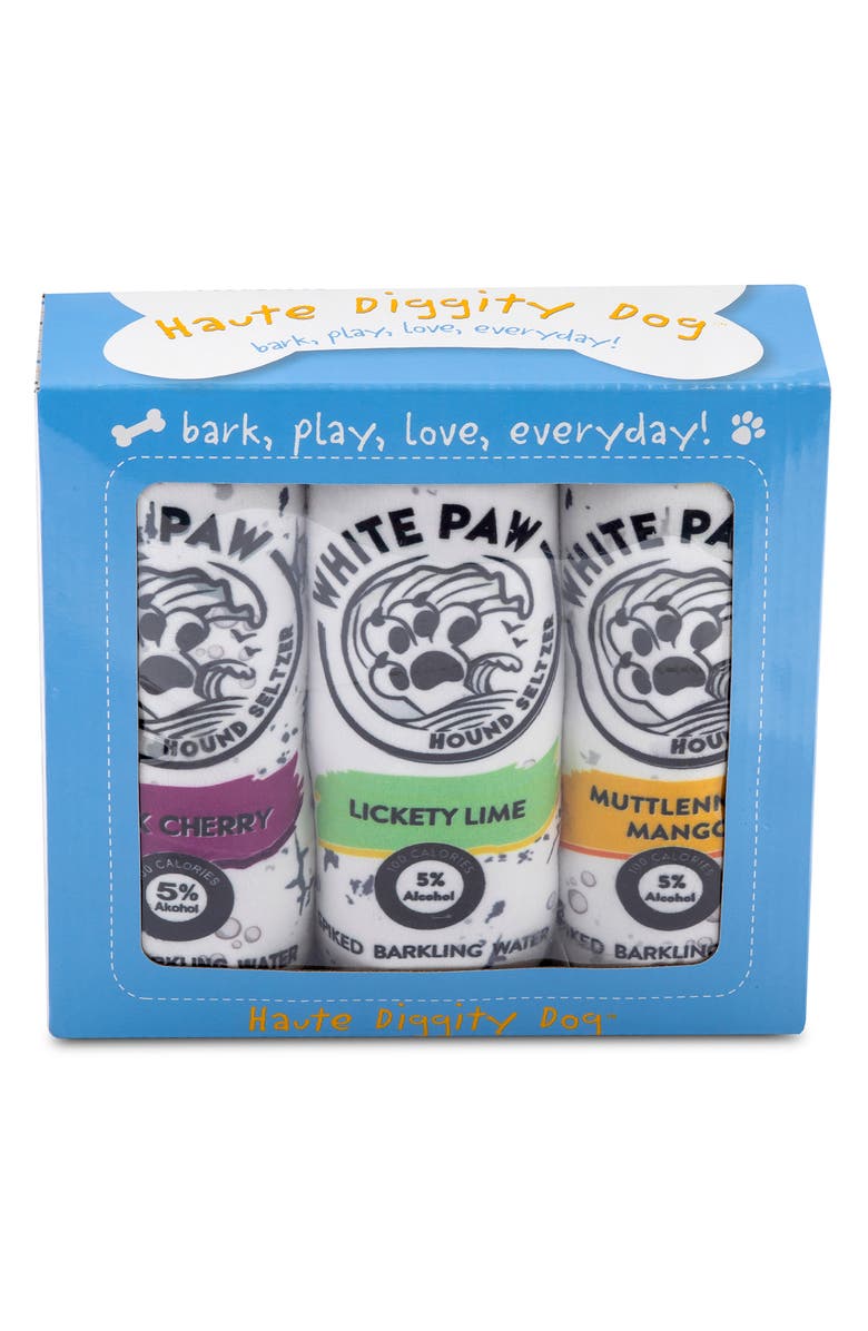 Haute Diggity Dog White Paw 3-Piece Variety Pack Plush Dog Toy Set, Alternate, color, 