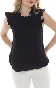 RAIN AND ROSE Ruffle Mock Top