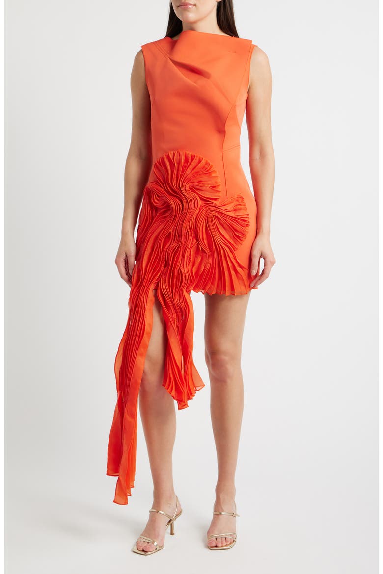 Aberleigh Drape Cocktail Minidress, Main, color, CHILLI