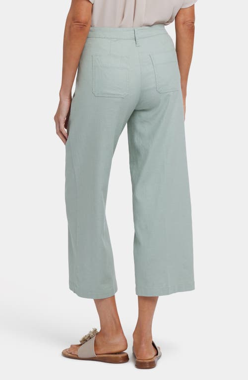 Nydj Linen Blend Crop Wide Leg Pants In Tomatillo