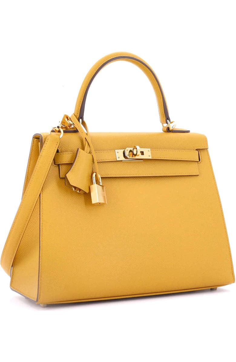Pre-Owned Hermes Kelly Handbag Yellow Epsom with Gold Hardware 25, Alternate, color,