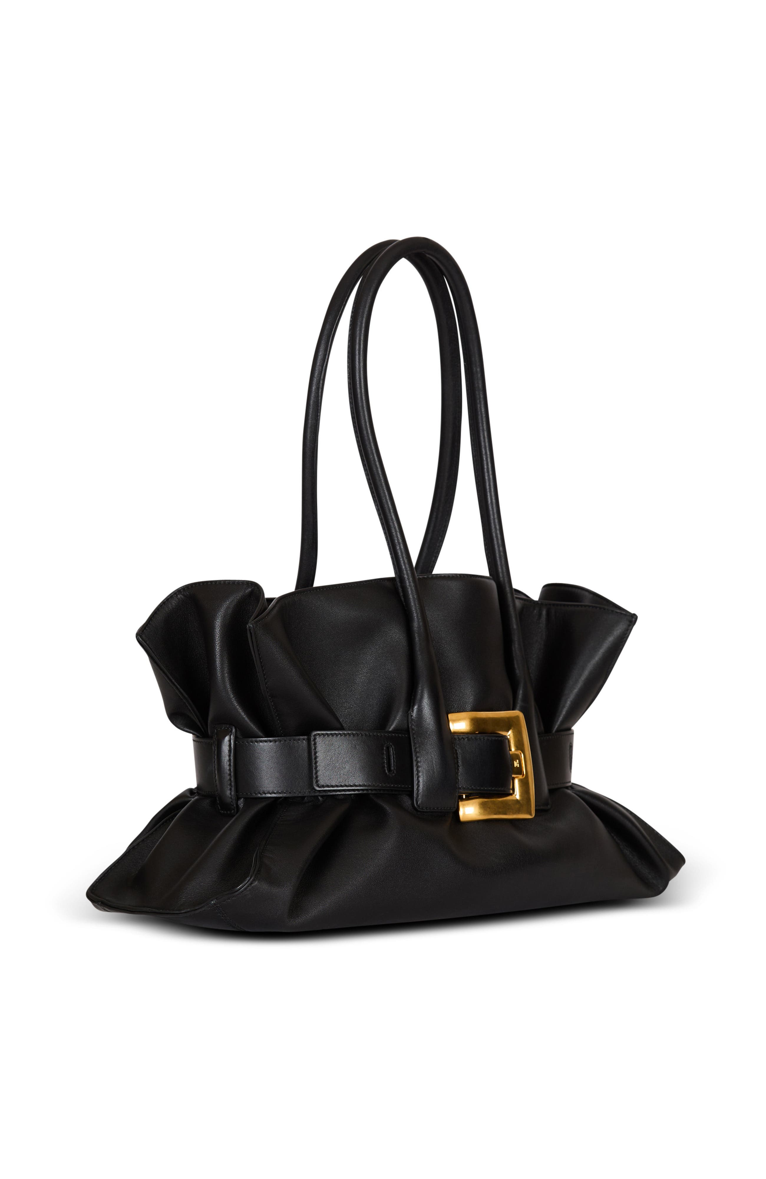 Balmain Large calfskin Anthem bag, Alternate, color, Black