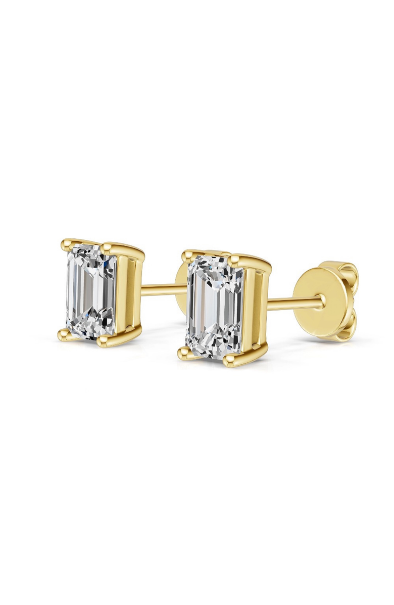 DLORIA Valentina Moissanite 1 ct. Emerald Cut Stud Earrings in Gold Vermeil, Alternate, color, Gold