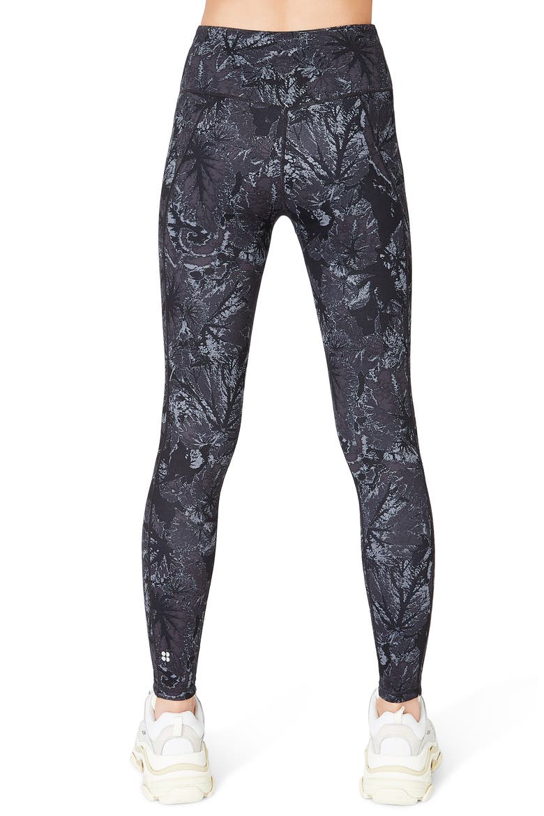 Reversible Yoga Leggings, Alternate, color, TONAL BEGONIA PRINT