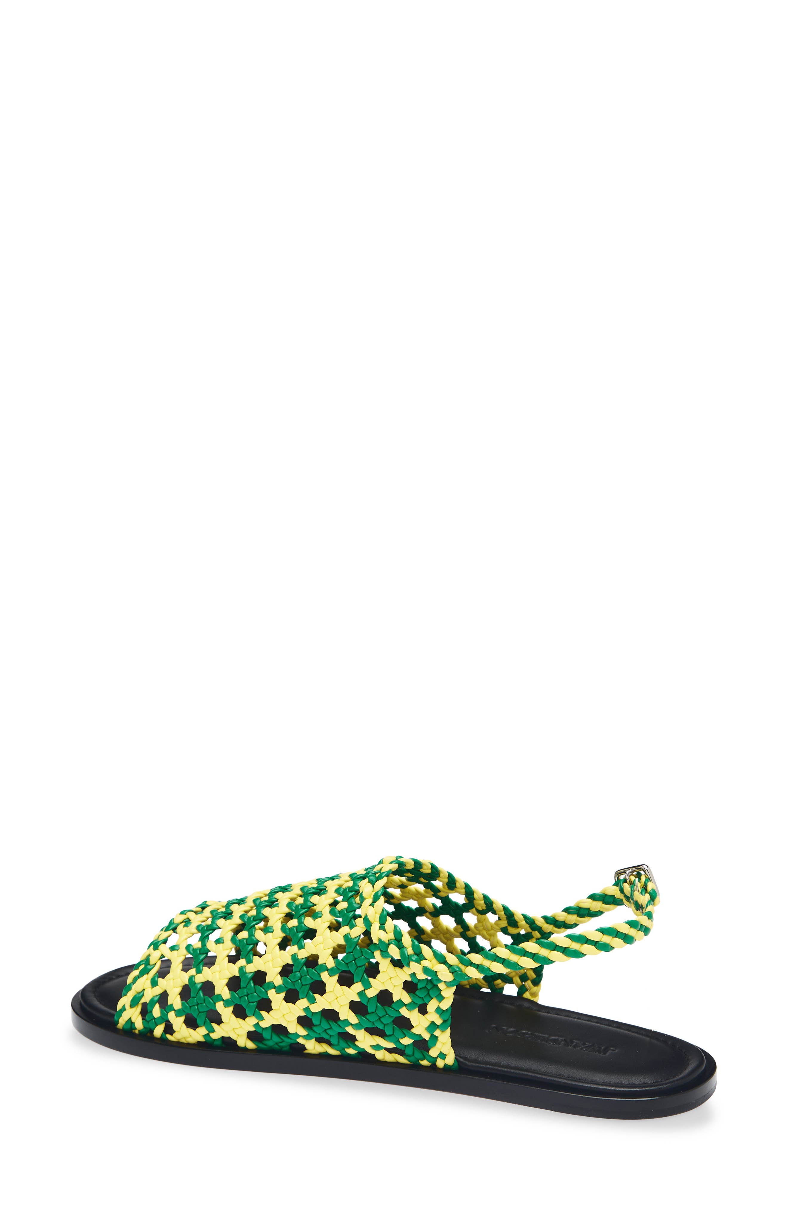 Net Slingback Fisherman Sandal, Alternate, color, BRIGHT GREEN/ BRIGHT YELLOW