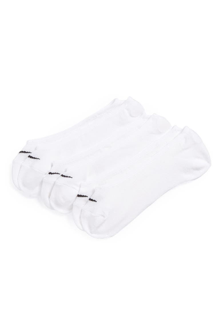 3-Pack No-Show Socks, Main, color, WHITE/BLACK