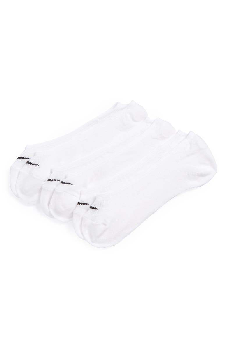 Nike 3-Pack No-Show Socks, Main, color, White/Black