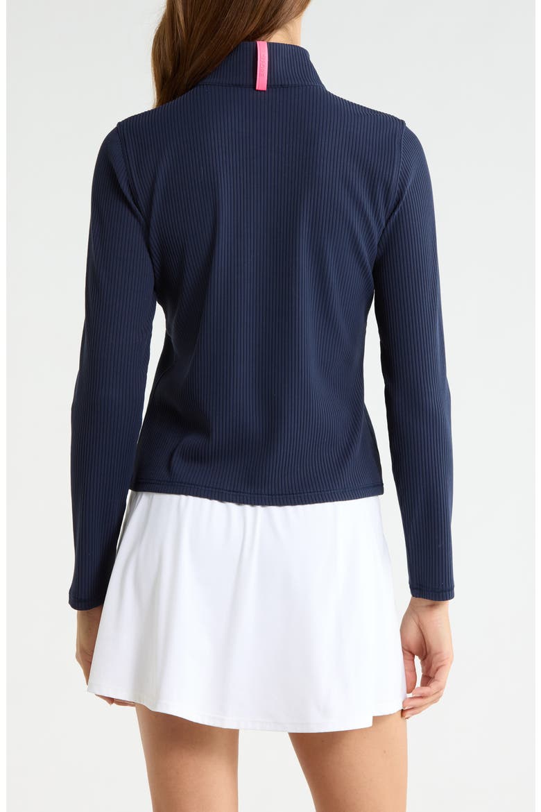 Rib Knit Quarter Zip Golf Top, Alternate, color, TWILIGHT