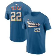 Nike Men's Nike Christian Yelich Blue Milwaukee Brewers 2026 City Connect Name & Number T-Shirt