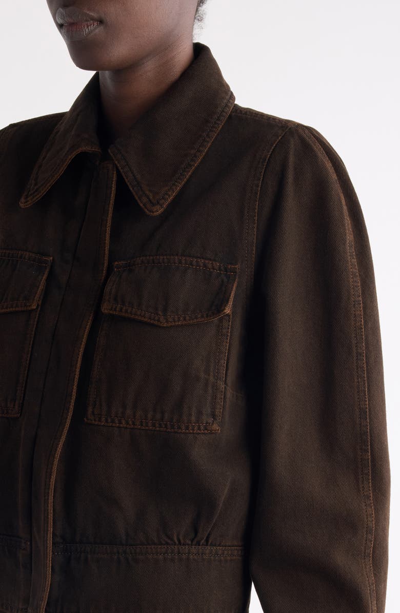 Dries Van Noten Vistam Denim Jacket, Alternate, color, Brown