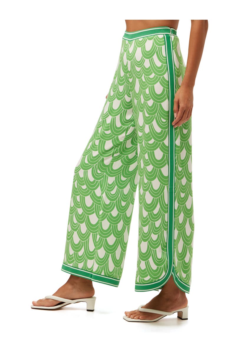 Trina Turk Overhead Printed  Ankle Length Pant, Alternate, color, Grass Court Green/Whitewash