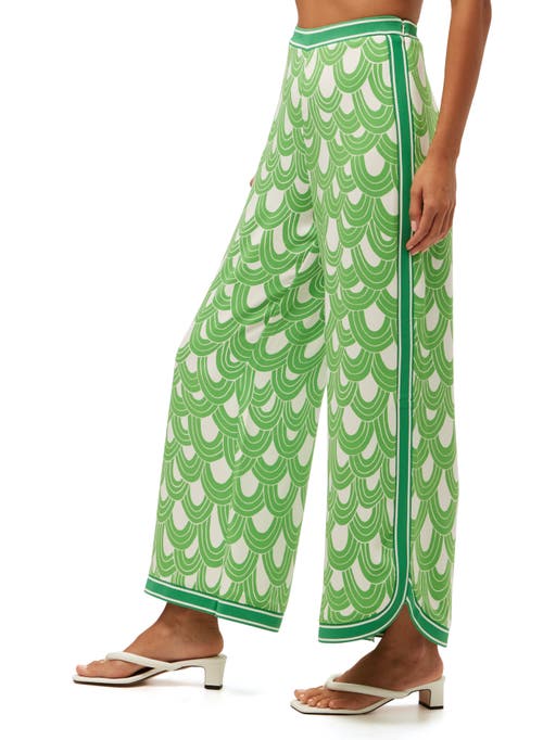Trina Turk Overhead Pant In Grass Court Green/whitewash