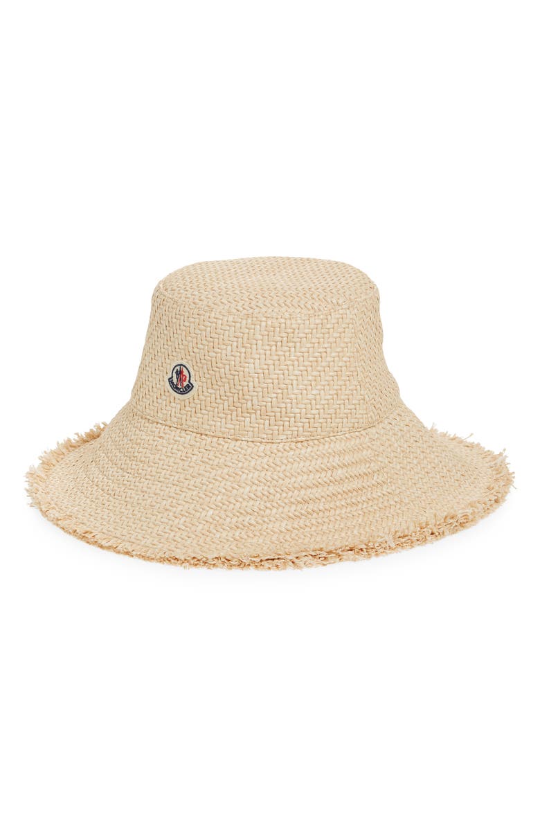 Moncler Archivio DNA Raffia Bucket Hat, Main, color, 