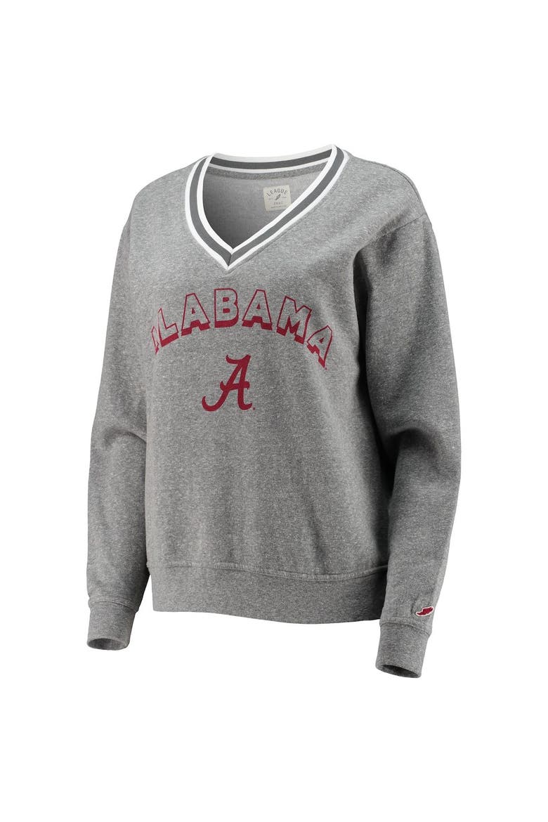 Women's League Collegiate Wear Heathered Gray Alabama Crimson Tide Victory Springs Tri-Blend V-Neck Pullover Sweatshirt, Alternate, color, Heather Gray