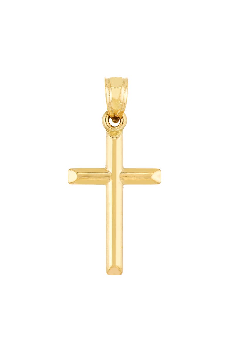 HAWLEY ST 14K Yellow Gold Bar Cross Pendant, Main, color,