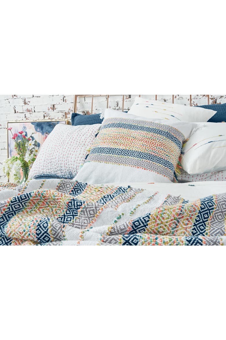 Ashley Rainbow Diamond Handwoven 100% Cotton Accent Throw Pillow  22" x 22", Alternate, color, Yellow