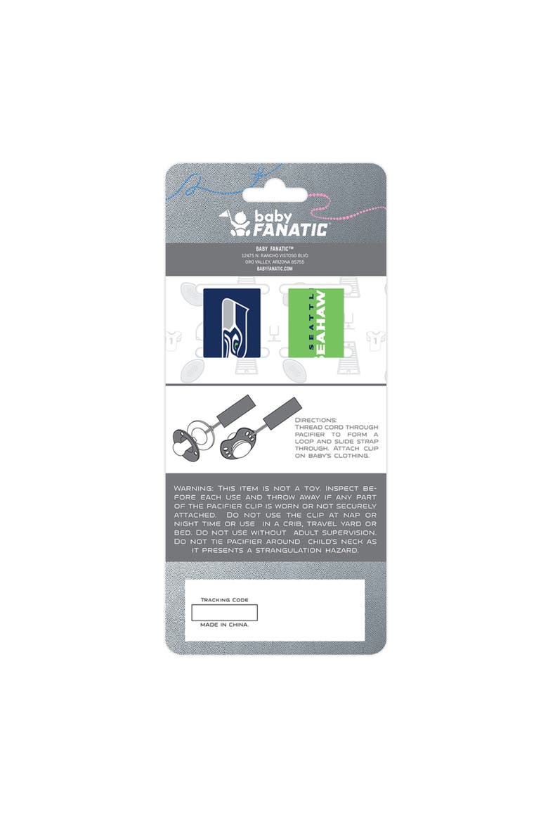 Seattle Seahawks Pacifier Clip 2-Pack, Alternate, color, Multicolor