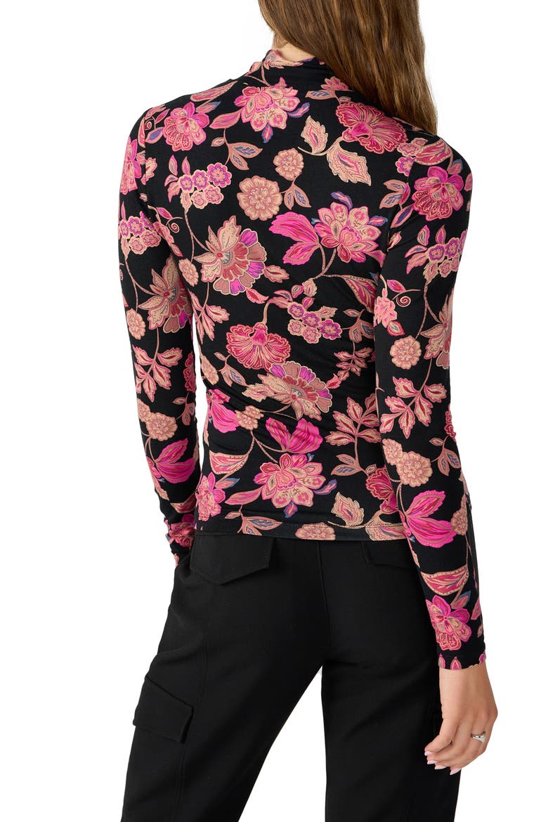 Slinky Mock Neck Top, Alternate, color, CRANBERRY