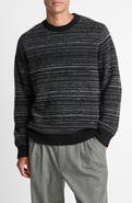 Vince Marled Stripe Crewneck Merino Wool Blend Sweater