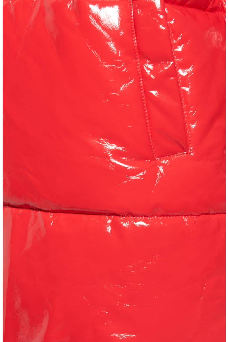 Glossy Puffer Jacket, Alternate, color, TOMATO