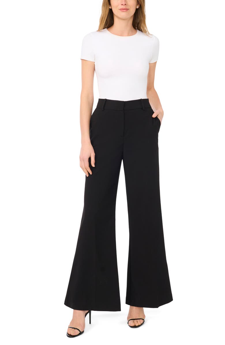 Ted Baker Wide Leg Suit Pants, Alternate, color, Rich Black