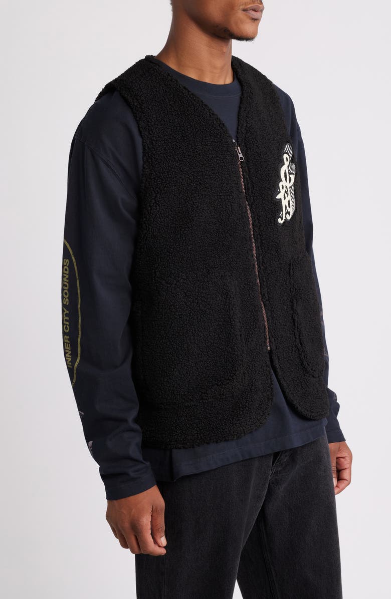 HONOR THE GIFT Teddy Notes Embroidered High Pile Fleece Vest, Alternate, color,