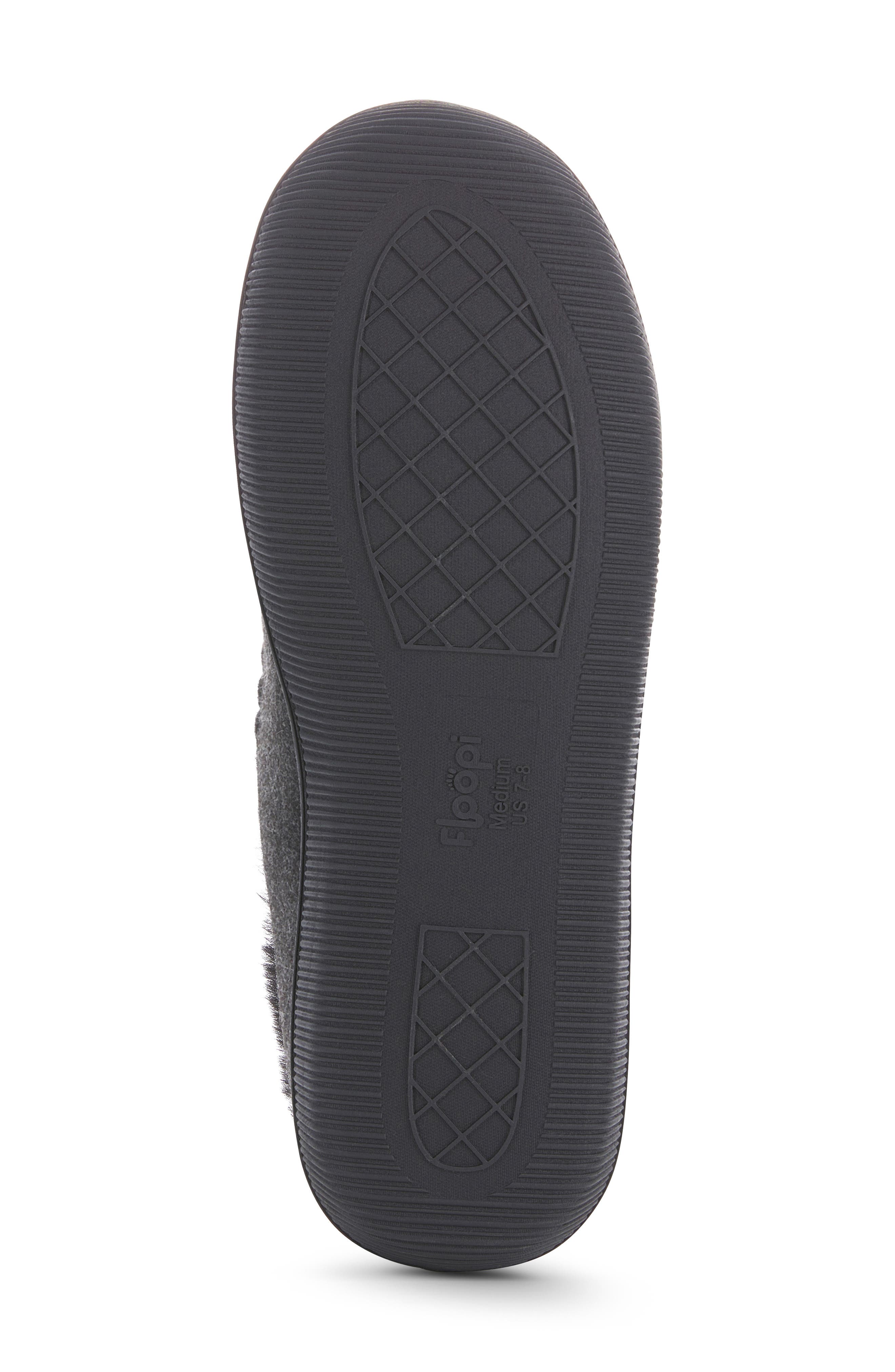 FLOOPI Tori Cable Knit Faux Shearling Slipper, Alternate, color, Black